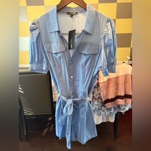 Light Blue Button-Up Romper